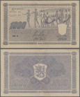 Finland: 1000 Markkaa 1945, Litt. A, P.82a, great condition with two stronger folds at center and a 1 cm tear at right border. Condition: F+/VF
 [plu...