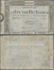 France: Assignat 10.000 Frans 1795 P. A82 in used condition with several folds, no large damages, condition: F.
 [taxed under margin system]