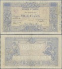 France: Banque de France 1000 Francs October 9th 1890 with signatures: Delmotte, d'Anfreville, Billotte, P.67b, excellent condition for this large siz...