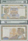 France: 500 Francs February 6th 1941, P.95b with two tiny holes at center, PMG graded 63 Choice Uncirculated
 [taxed under margin system]