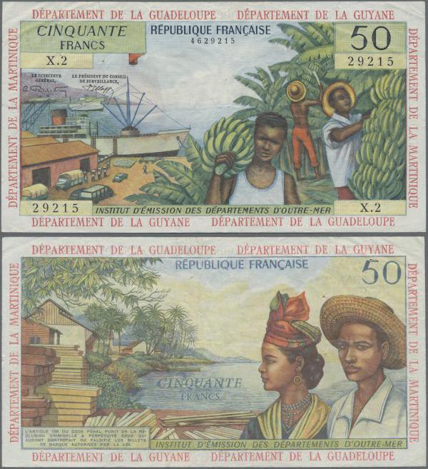 French Antilles: Institut d'Émission des Départements d'Outre-Mer 50 Francs ND(1...