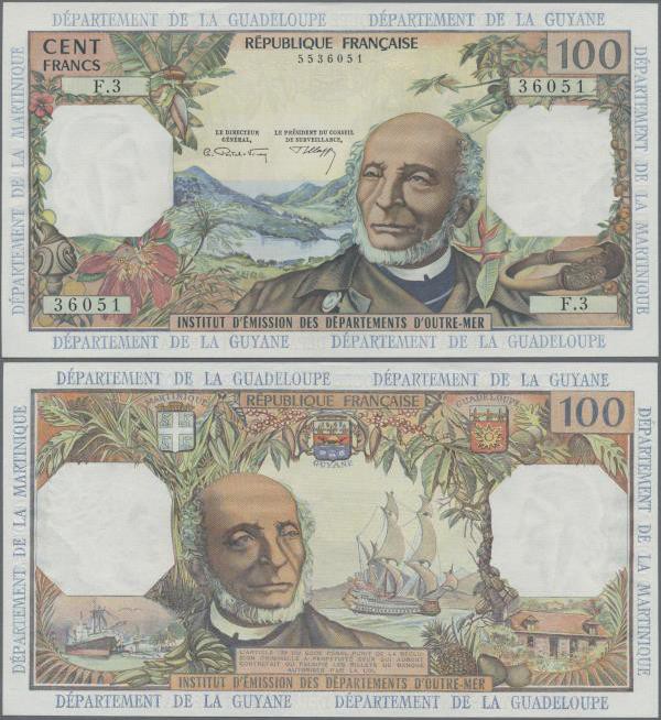 French Antilles: Institut d'Émission des Départements d'Outre-Mer 100 Francs ND(...