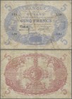 French Guiana: Banque de la Guyane 5 Francs L. 1901 (1922-1947), P.1, still strong paper without larger damages but stained paper and several folds. C...