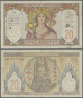 French Indochina: Banque de l'Indochine 20 Piastres ND(1928-31), P.50, larger rusty pinholes at left, small border tears and toned paper. Condition: F...