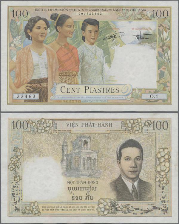 French Indochina: Institut d'Émission des États du Cambodge, du Laos et du Vietn...