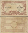 French Somaliland: Banque de l'Indo-Chine - Djibouti 100 Francs 1920, P.5, still intact with lightly toned paper, some small border tears and tiny pin...