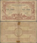 French Somaliland: Banque de l'Indo-Chine - Djibouti, 100 Francs 1920, P.5, yellowed paper with margin split and a number of pinholes, taped on back a...