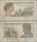 French Somaliland: Banque de l'Indochine 100 Francs ND(1946), P.19A, lightly toned and stained paper, rusty spots. Condition: F
 [plus 19 % VAT]