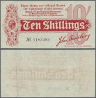 Great Britain: 10 Shillings ND(1914) P. 346, 4 vertical and one very light horizontal fold, no holes or tears, still strongness in paper, condition: V...