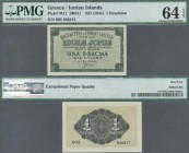 Greece: Ionian Islands 1 Drachma ND(1941), P.M11, PMG graded 64 Choice Uncirculated EPQ
 [taxed under margin system]