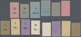 Greenland: Royal Trade Organisation set with 1, 2, 5, 10, 25, 50 Oere and 1 Krone ND(1910-27), P.NL, some of them with stamp ”Nr.12 Kavane” on back, a...
