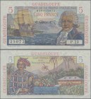 Guadeloupe: Caisse Centrale de la France d'Outre-Mer 5 Francs ND(1947-49), P.31, excellent condition, just a tiny dint at lower left and upper right c...