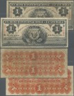 Guatemala: Banco Internacional de Guatemala pair with 1 Peso 1917 in F- with stained paper and several folds and 1 Peso 1923 in Fine condition with li...