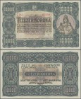 Hungary: 10.000 Korona July 1st 1923, Printer: Magyar Pénzjegynyomda, Budapest, P.77a, great original shape, stronger center fold and a few minor othe...