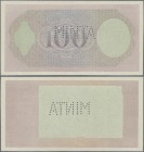 Hungary: 100 Pengö 1926 unfinished front proof Specimen with perforation ”MINTA” on watermark paper, P.93fps in UNC condition.
 [taxed under margin s...