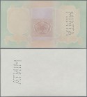 Hungary: 1000 Pengö 1943 reverse proof Specimen with perforation ”MINTA”, multicolored on banknote paper without watermark and empty front, P.116bps i...