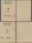 Iceland: Camp Knox Ship Service pair of two vouchers 10 and 25 Aurar, P.NL in UNC condition. (2 pcs.)
 [plus 19 % VAT]