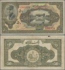 Iran: Bank Melli Iran 50 Rials SH1313 (1934), P.27b, lightly stained with a few folds and creases in the paper. Condition: F
 [plus 19 % VAT]