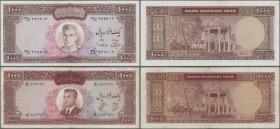 Iran: Bank Markazi Iran, pair of the 1000 Rials SH1341 (1962) (F) and 1000 Rials ND(1971-73) P.94 in XF. (2 pcs.)
 [plus 19 % VAT]