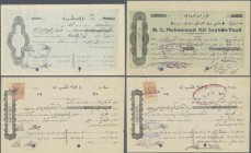 Iran: set of 5 different exchange certificates of Iran with banking stamps on it, all different, all with folds and creases, still strong paper and ni...