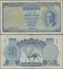 Iraq: 1 Dinar 1955 P. 39, used with folds and creases, minor border tear, no holes, no repairs, still strongness in paper and nice colors, condition: ...