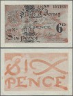 Jersey: States of Jersey 6 Pence ND(1942), P.1a, still nice with bright colors, some folds and a few minor spots. Condition: F+
 [plus 19 % VAT]