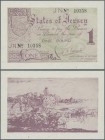 Jersey: 1 Pound ND(1941-42) P. 6a, one 2mm tear at lowe rborder, one light fold, very crisp original paper and bright colors. Condition: XF.
 [taxed ...