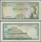 Jersey: 1 Pound 1963 w/o signature P. 8c, used with light folds in paper but no holes or tears, paper still with crispness and nice colors, condition:...
