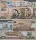 Korea: Set with 5 banknotes 1, 5, 10, 50 and 100 Won 1992 SPECIMEN, P.39s-43s, all in UNC condition. (5 pcs.)
 [taxed under margin system]