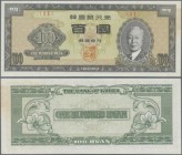 Korea: 100 Hwan 1957, P.21, slightly stained at right, otherwise perfect. Condition: aUNC
 [taxed under margin system]