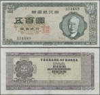 Korea: 500 Hwan 4291 (1958), P.24, still crisp paper, with two stronger center folds. Condition: VF
 [plus 19 % VAT]