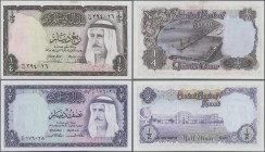 Kuwait: Central Bank of Kuwait, pair of 1/4 and 1/2 Dinar of the L. 1968 ”Sheikh Sabah Ibn Salim al-Sabah ” Issue, P.6a, 7a, both in aUNC/UNC conditio...