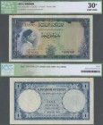 Libya: 1 Pound Kingdom of Libya 1952 P. 16, ICG graded 30* Very Fine.
 [taxed under margin system]
