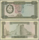 Libya: 5 Dinars ND(1971) without inscription at lower right on front, P.36a, still strong paper with a few spots and soft folds, probably pressed. Con...