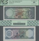 Macau: Banco Nacional Ultramarino 50 Patacas 1958 SPECIMEN, P.47s with punch hole cancellation and red overprint ”ESPECIME” in UNC condition, PCGS gra...