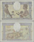 Madagascar: Banque de Madagascar 100 Francs ND(1937), P.40, very nice with a few spots and folds. Condition: F+/VF
 [taxed under margin system]