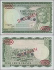 Mali: Banque de la République du Mali 500 Francs 1960 (1967) SPECIMEN, P.8s in perfect UNC condition
 [plus 19 % VAT]