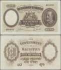 Mauritius: The Government of Mauritius 10 Rupees ND(1930) with portrait of King Georg V, P.21, small border tear at upper margin, tiny spots and obvio...