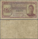 Mauritius: 50 Cents ND(1940) P. 25a, portrait KGVI, used with folds and creases, borders a bit worn, no holes, still nice colors, condition: F- to F....