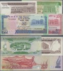 Mauritius: Nice set with 4 banknotes with 5 and 10 Rupees ND(1985-91) P.34, 35b in XF and 50, 100 Rupees ND(1986) P.37a, 38 in UNC/VF condition. (4 pc...