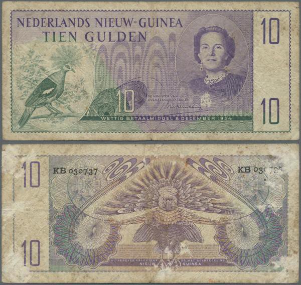 Netherlands New Guinea: Ministerië van Overzeesche Rijksdelen 10 Gulden December...