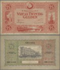 Netherlands: 25 Gulden December 22nd 1921, P.36, still nice and great original shpa, slightly toned paper and afew stronger center folds. Condition: F...
