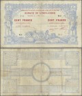 New Caledonia: 100 Francs 1914 Noumea Banque de l'Indochine P. 17, used with strong vertical and horizontal folds, pressed, partly fixed by profession...