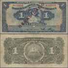 Nicaragua: 1 Cordoba 1932 (1934) with overprint ”REVALIDADO”, P.71 in about VG/F condition.
 [taxed under margin system]