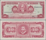 Nicaragua: 10 Cordobas 1968, P.117 with serial number 00000128 in UNC condition.
 [taxed under margin system]
