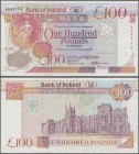 Northern Ireland: 100 Pounds 1992 P. 73a, used with folds and creases but no holes or tears, still strong paper with crispness and bright colors, cond...