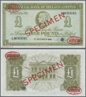 Northern Ireland: 1 Pound 1965 Specimen P. 243s, Provincial Bank of Ireland Limited, in condition: UNC.
 [taxed under margin system]