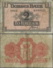 Norway: 2 Kroner 1942 P. 18, several stonger folds and stain in paper, no holes or tears, condition: F-.
 [taxed under margin system]