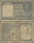 Pakistan: Government of Pakistan 1 Rupee 1940 (1948) with overprint ”Government of Pakistan” on INDIA #25, P.1, stained paper with several pinholes an...