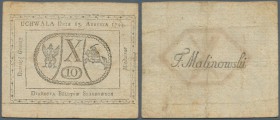 Poland: 10 Groszy 1794, P.A9 in used condition with several folds and stains. Condition: F
 [taxed under margin system]